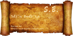 Sós Beáta névjegykártya